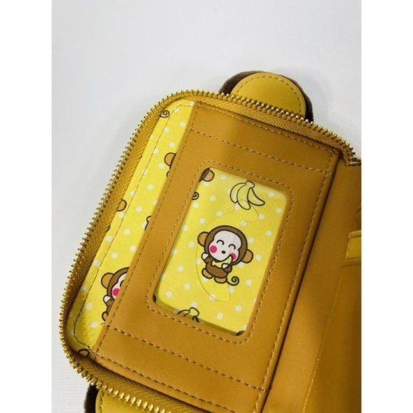 Loungefly Sanrio Monkichi Monkey Banana Scented Cosplay Zip Around Wallet Brown - Picture 7 of 7